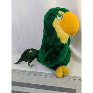 Animal Fair Green Parrot Bird Plush Carnival Style 11 Inch  Stuffed Animal Toy